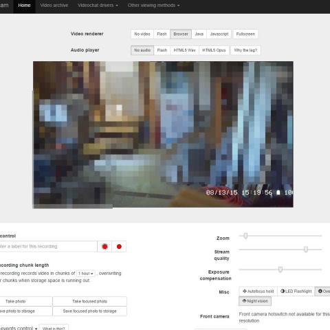 Web broswer camera interface.