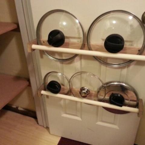 Finished pot lid rack.