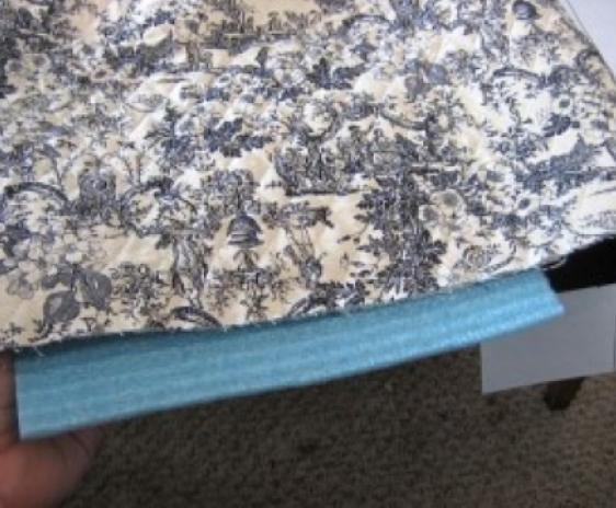 inserting foam.